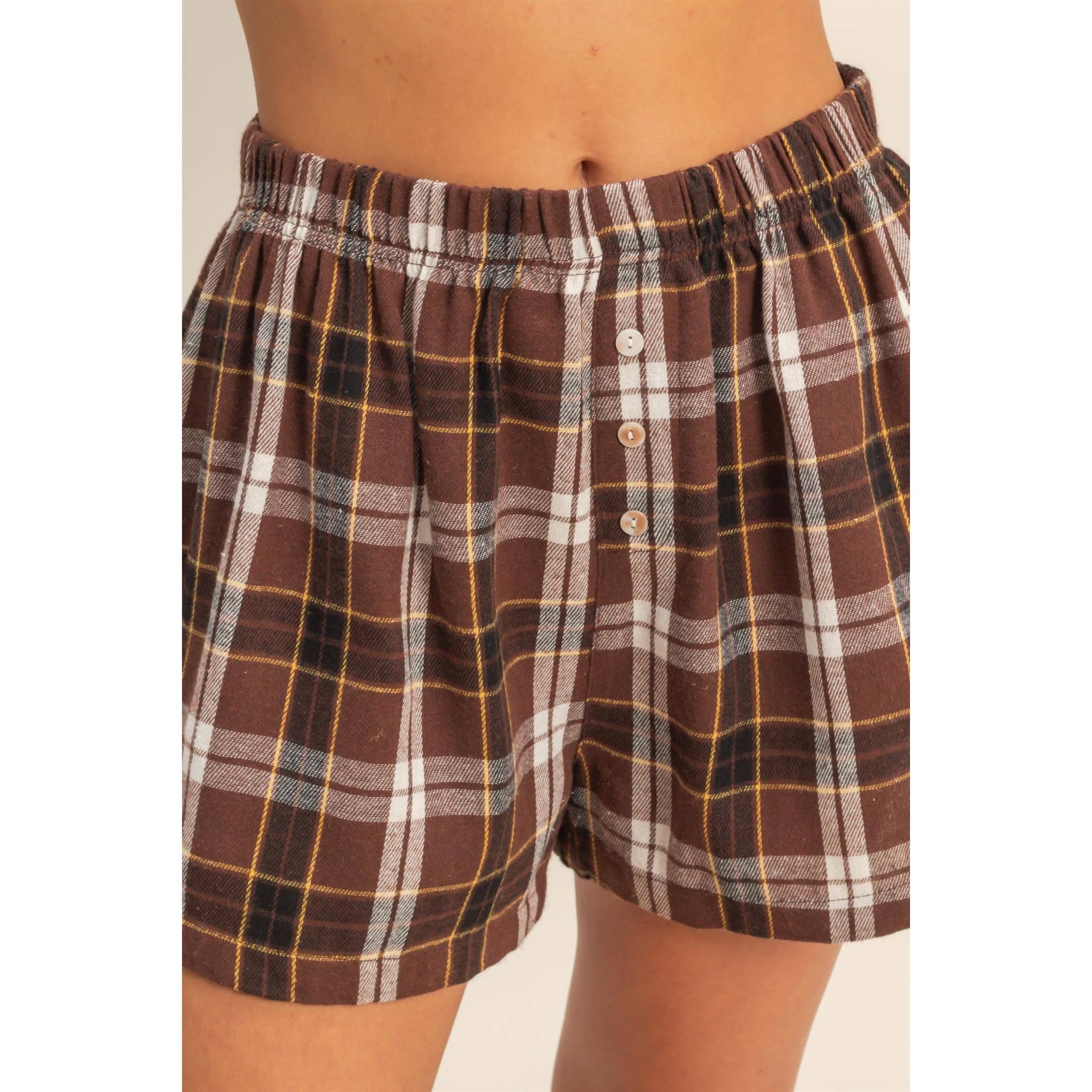 Flannel Boxer Shorts: Navy