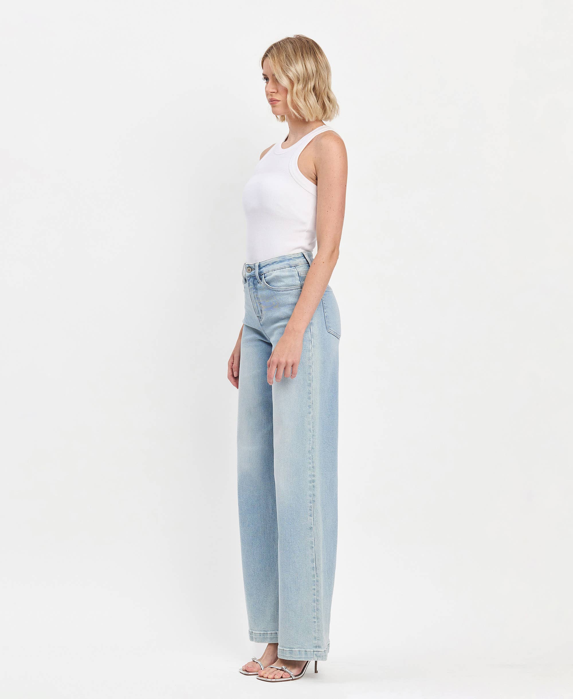 High Rise Wide Jeans:Opt