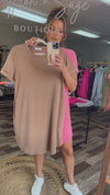 T Shirt Dress Camel