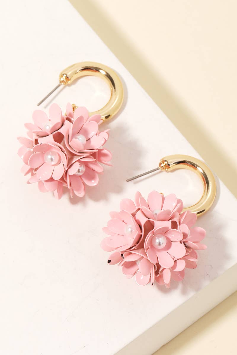 Flower Ball Drop Earrings