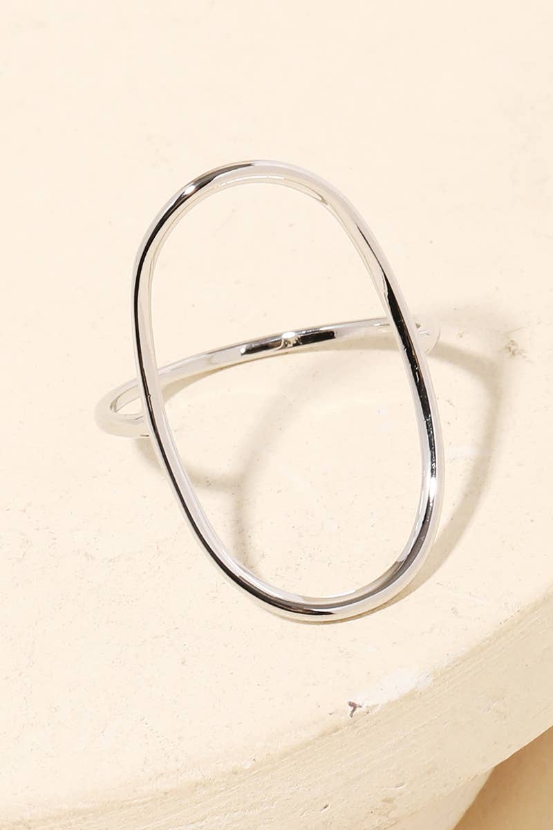 Curved Oval Minimalist Ring