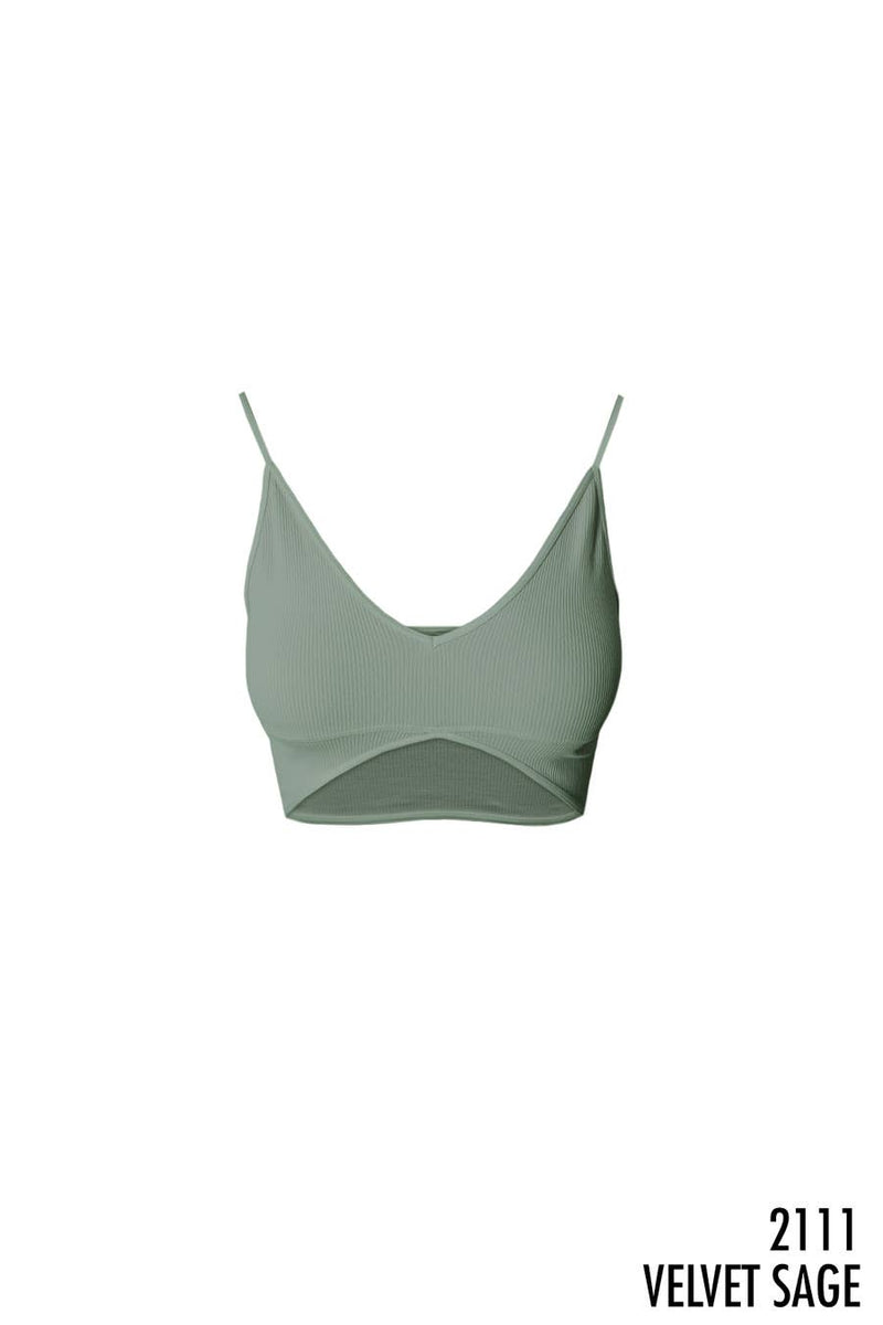 Ribbed Triangle Bralette Sage