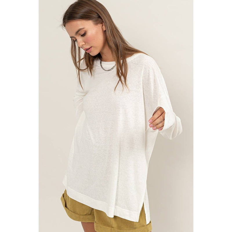 SIDE SLIT  TOP: CREAM