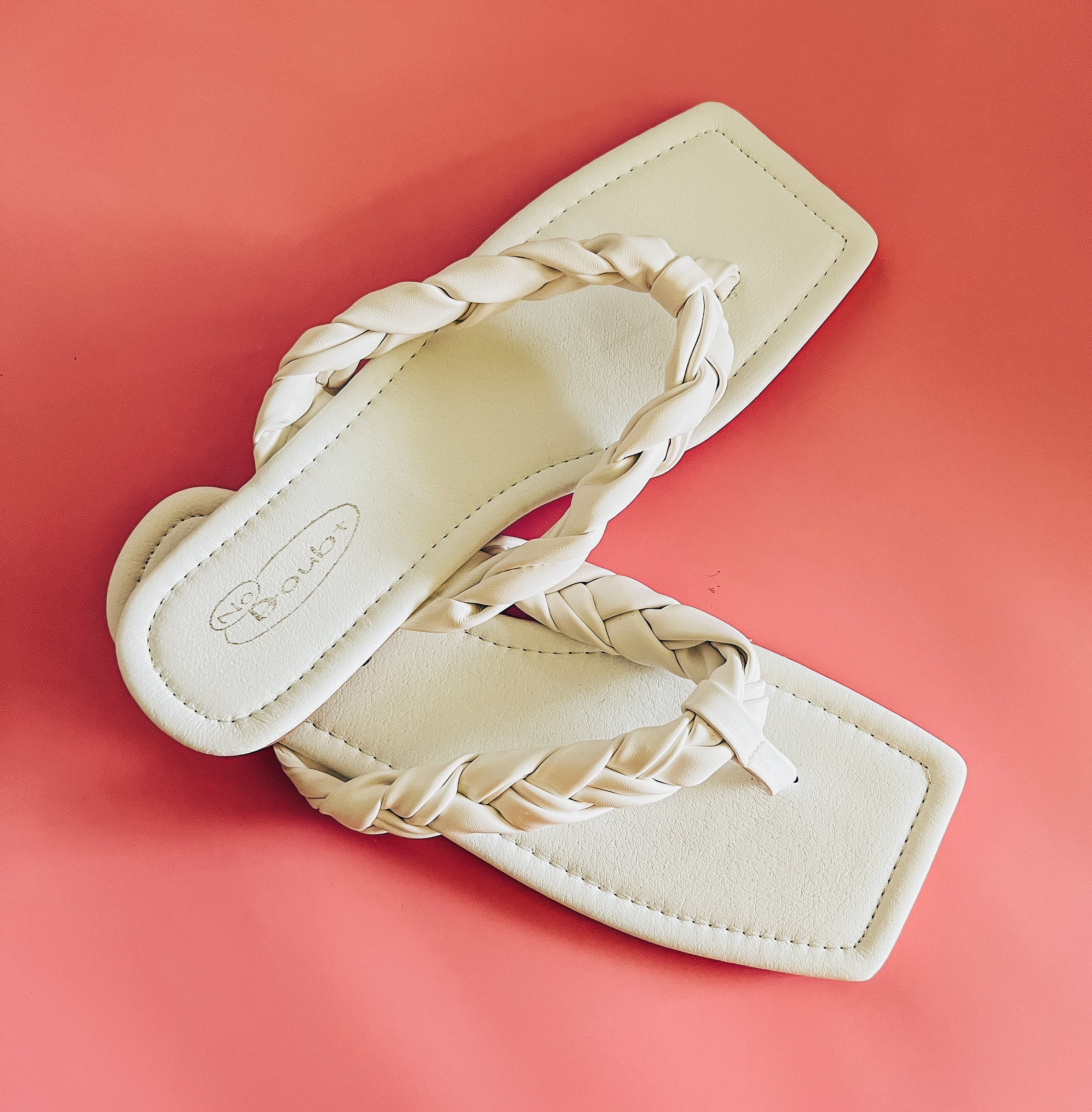 White Braided Sandals