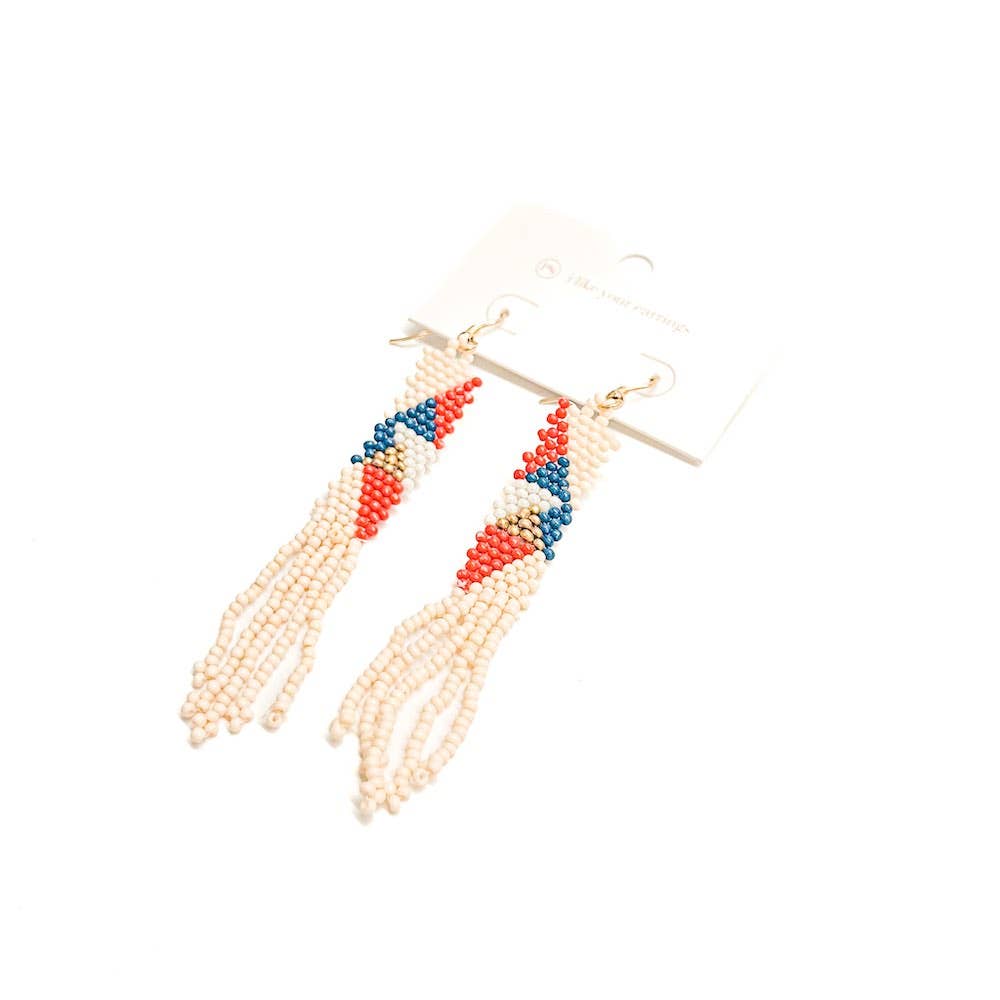 IndiGo Beaded Tassel Earrings